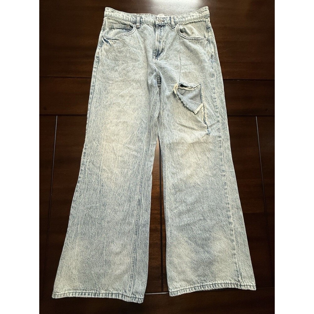 🔥Super Baggy Distressed Faded Jeans Skater Punk Grunge Y2K Wide Loose 30x29
